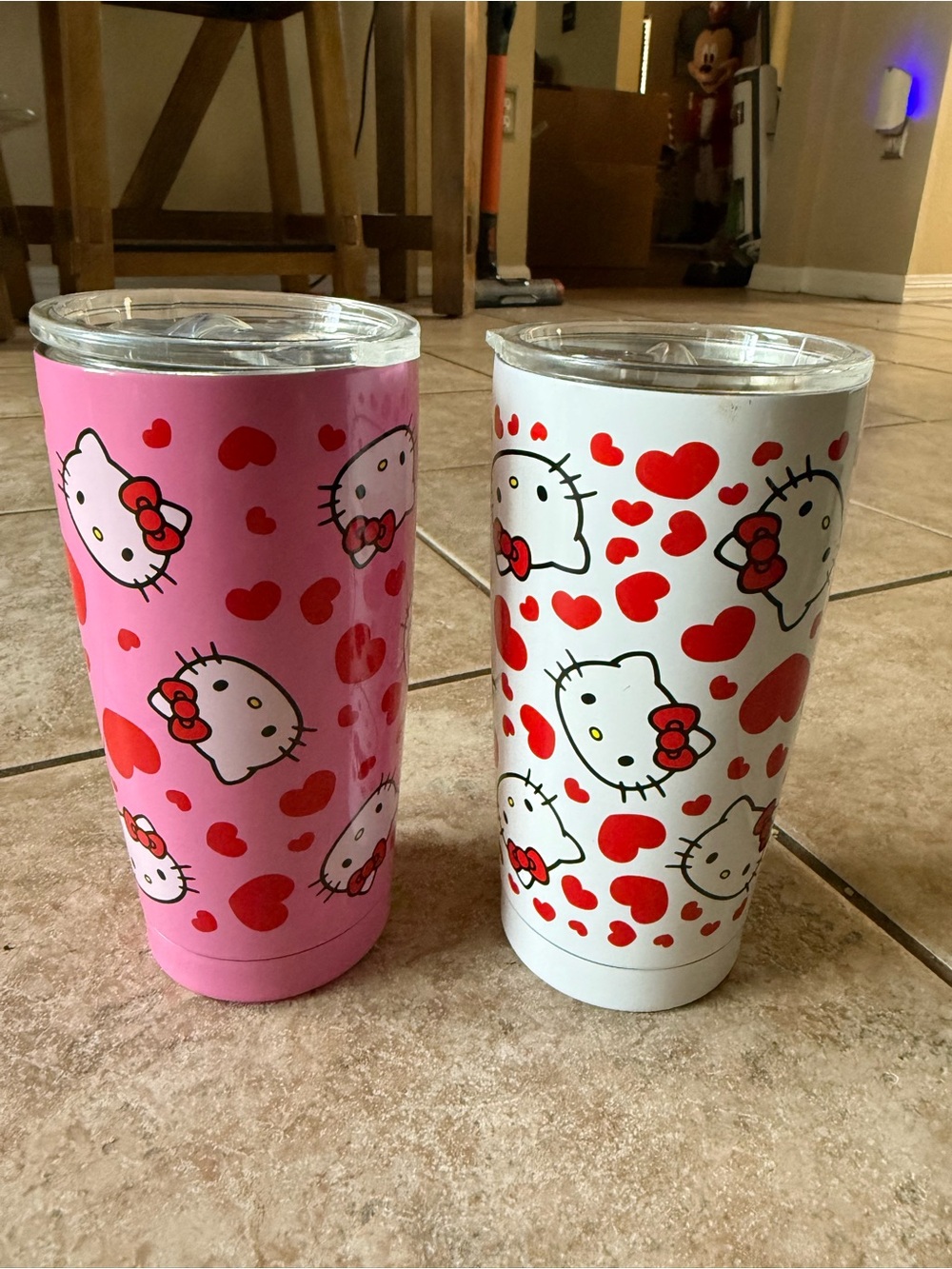 Sanrio Hello Kitty Heart Pattern Tumblers - Pink, White & Red